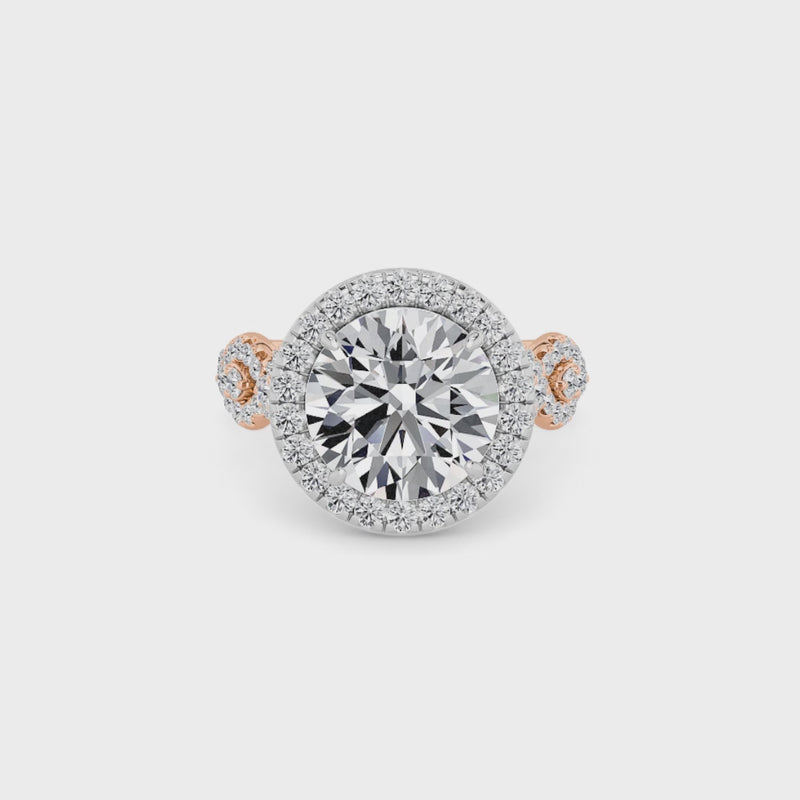 Round Brilliant Cut Halo Braided Band Lab Diamond Engagement Ring (1ct+)