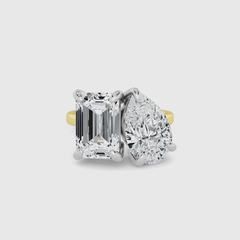 Toi Et Moi Lab Diamond Engagement Ring (2ct+ total weight)