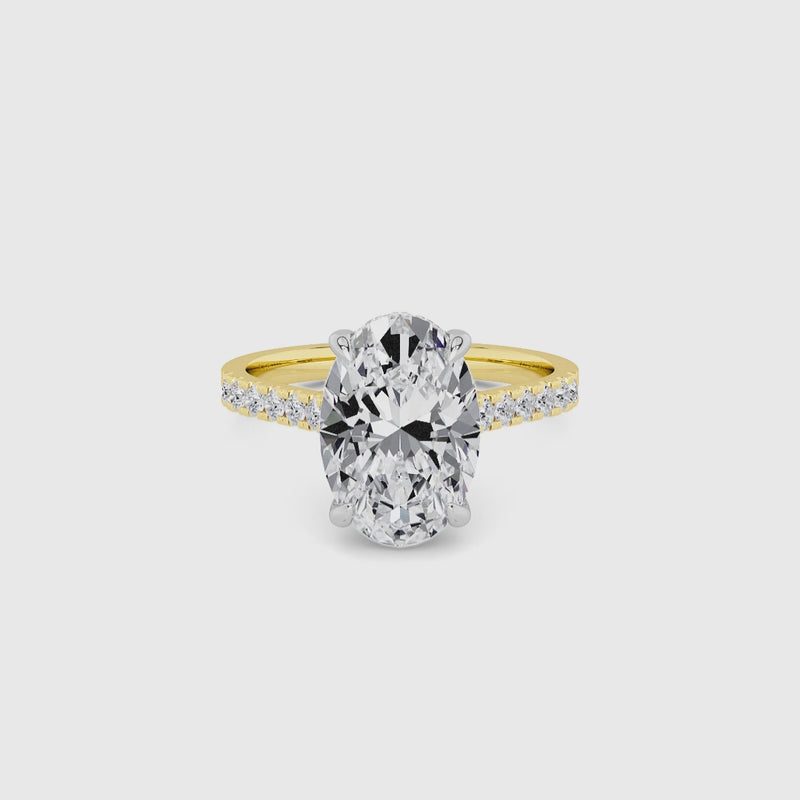 Oval Brilliant Cut Cathedral Lab Diamond Engagement Ring (1ct+)