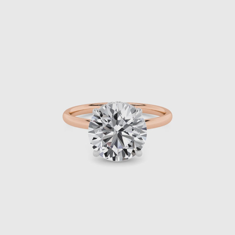 Round Brilliant Cut Solitaire Plain Band Lab Diamond Engagement Ring (Floating Head) (1ct+)